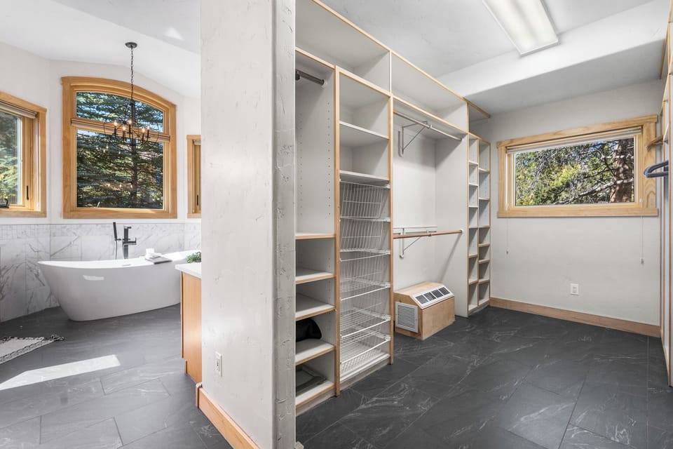 En suite bathroom with huge closet 