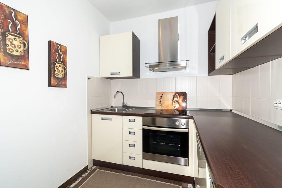 Standard Apartment, 1 Bedroom, Sea View, Sea Facing | Private kitchen | Full-size fridge, oven, stovetop, dishwasher