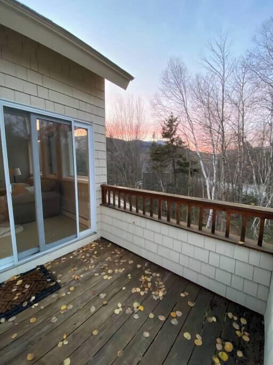 Private deck off of the living room.