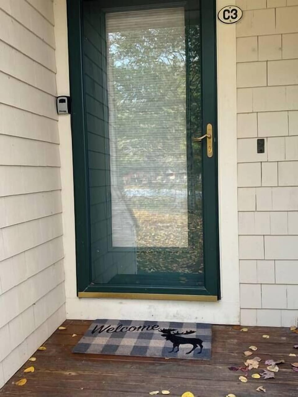 Front door. Electronic keypad on the front door. No need to worry about a physical key!