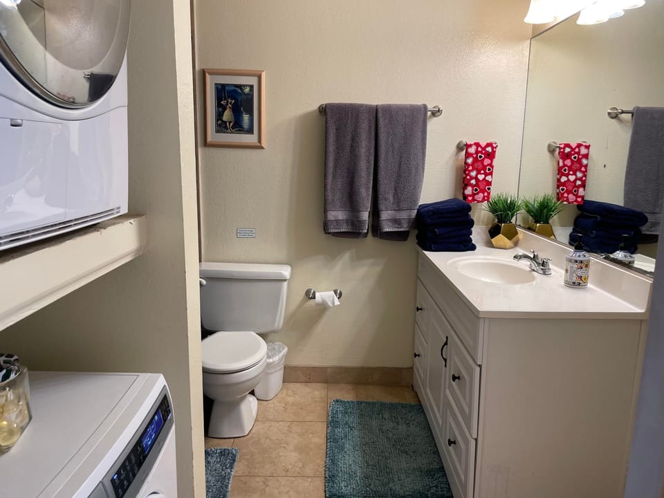 Bathroom with washer/dryer.