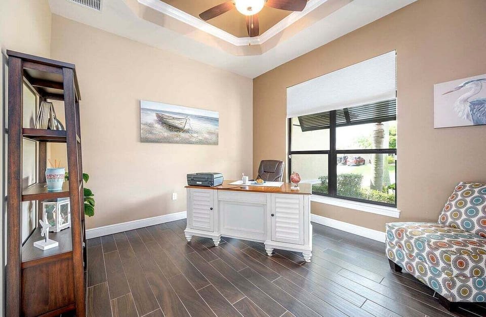 Office with Beautiful View of Garden