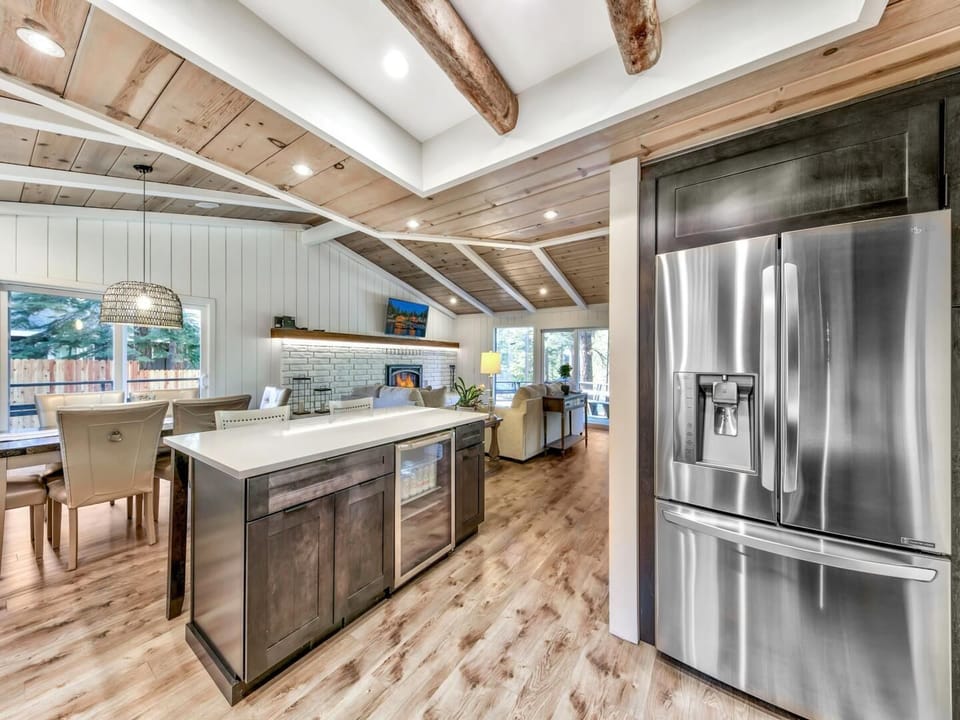 Updated kitchen features stainless steel appliances