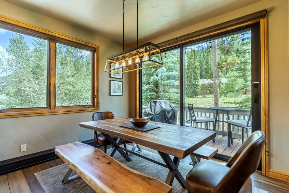 Dining room with bench seating