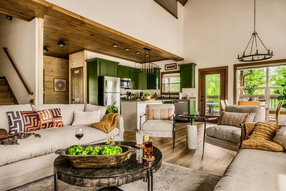 Living area opens up to the dining and kitchen area - great for gathering!