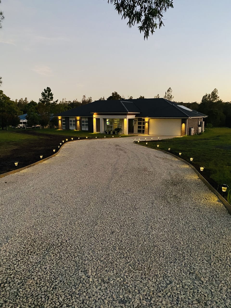 The driveway. You’ve found your way to our beautiful home. Welcome 