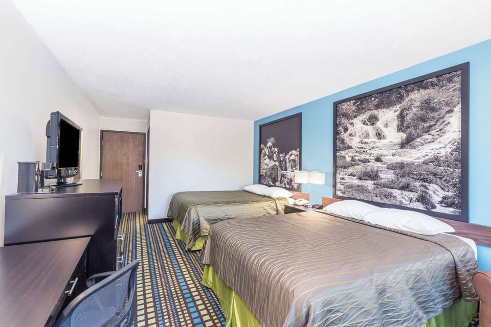 Standard Room, 2 Queen Beds, Non Smoking | In-room safe, desk, blackout drapes, soundproofing