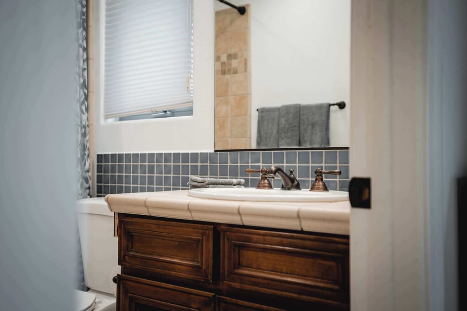 Full Bathroom | Blue Gray Tiling