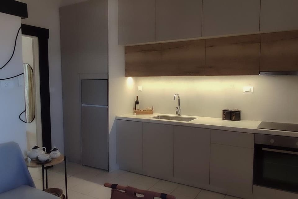 Fridge, oven, stovetop, electric kettle