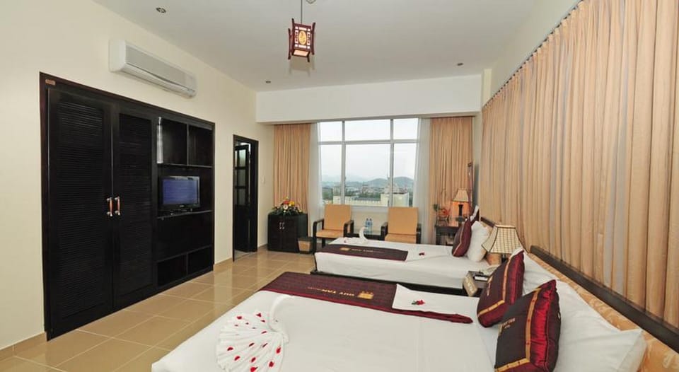 Memory foam beds, minibar, in-room safe, desk