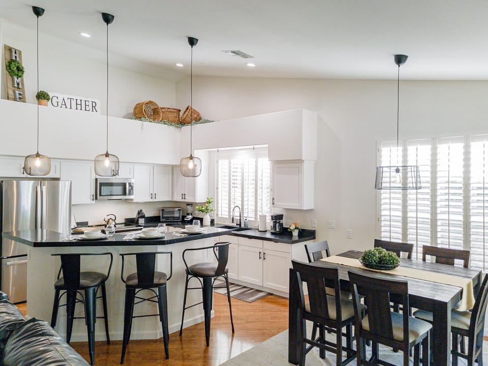Kitchen: Seating for 9 people here
