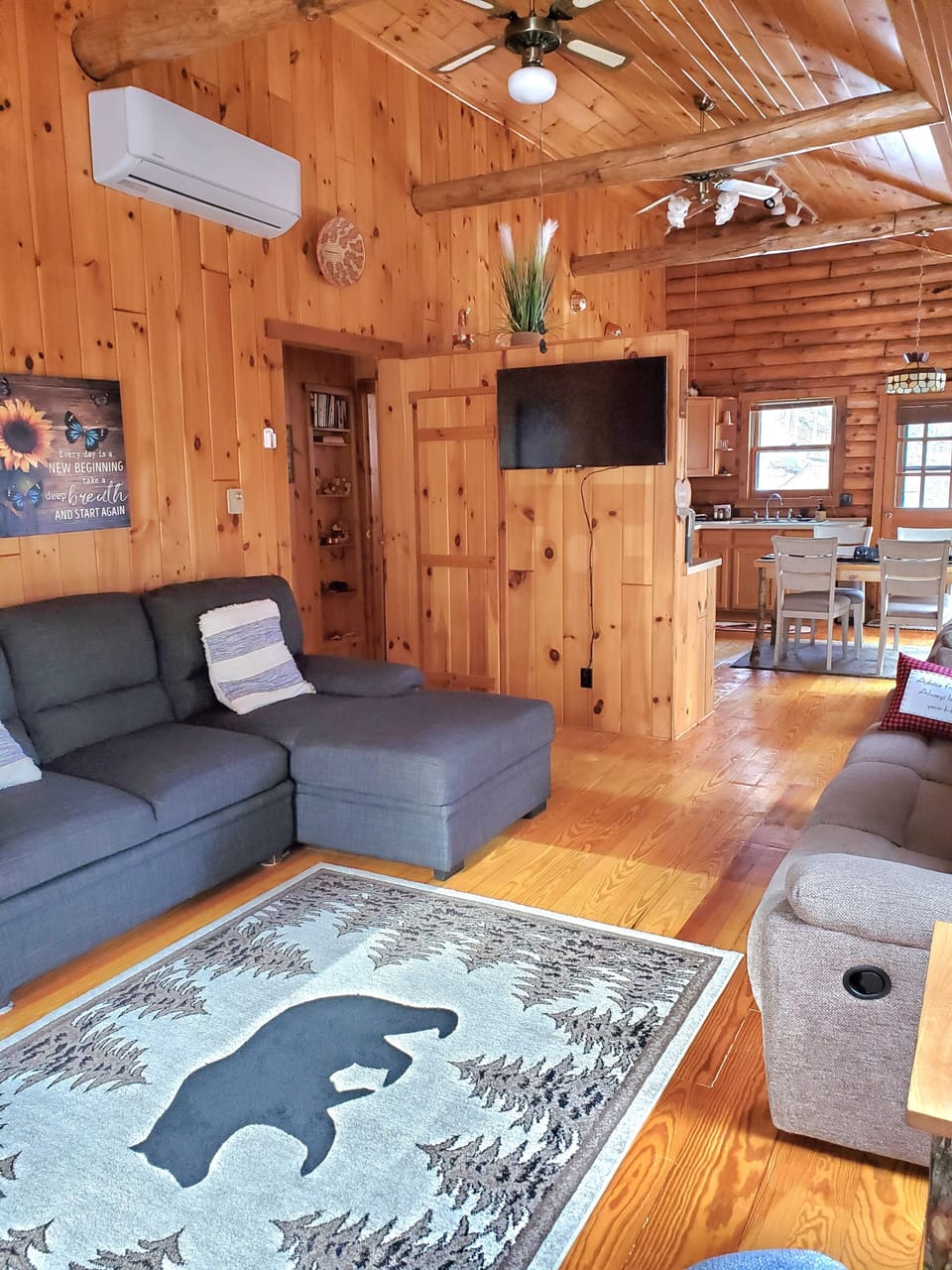 Living Room chaise sofa expands for additional sleeping