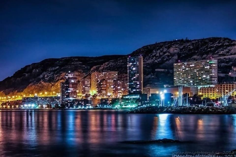 Nearby landmark,Night,Bird's eye view