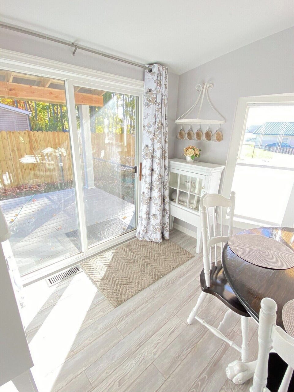 Steps out to covered patio