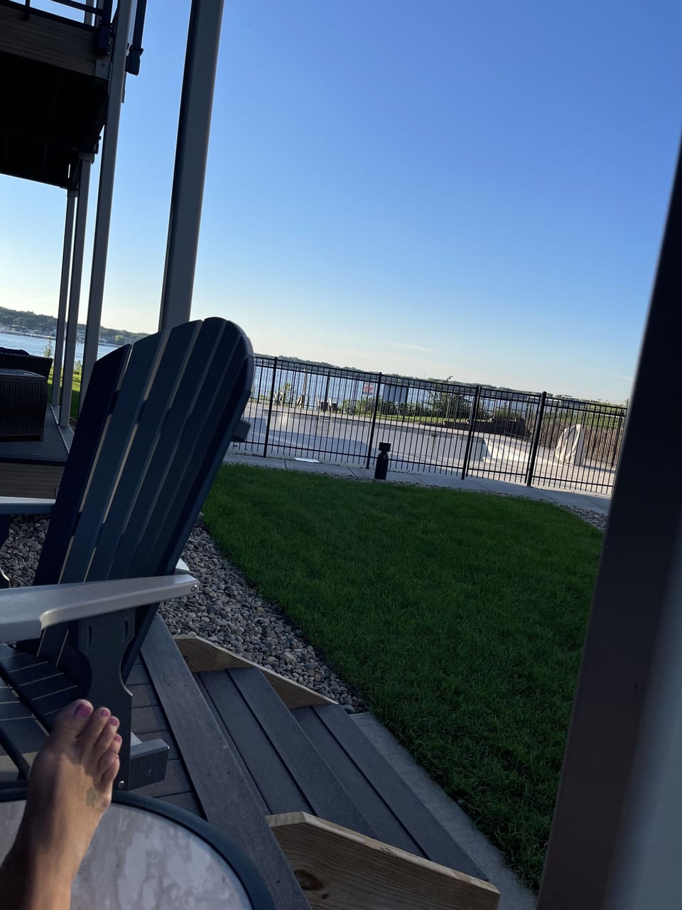Yard, pool, lake