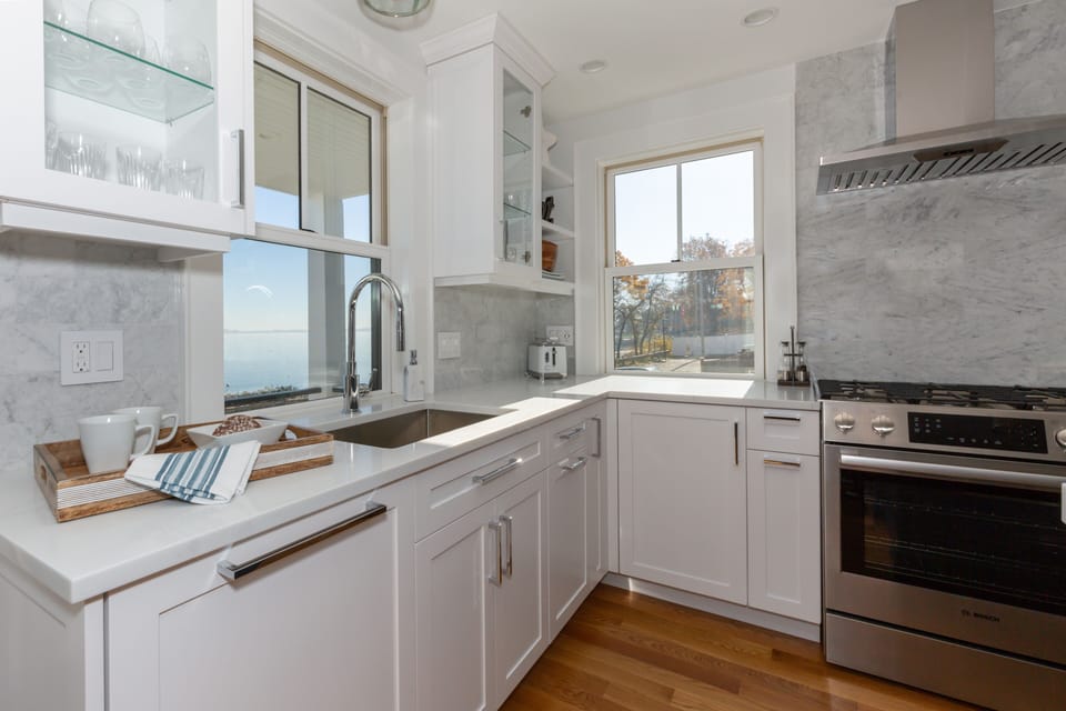 Two sinks in custom built kitchen