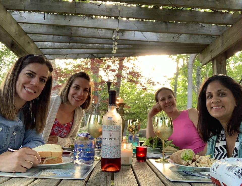 Celebrate with friends or family under the grape vine covered pergola.