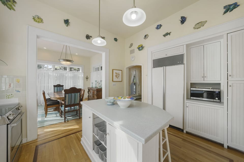 LARGE DOUBLE DOOR FRIDGE, ALTERNATE VIEW TO DINING ROOM