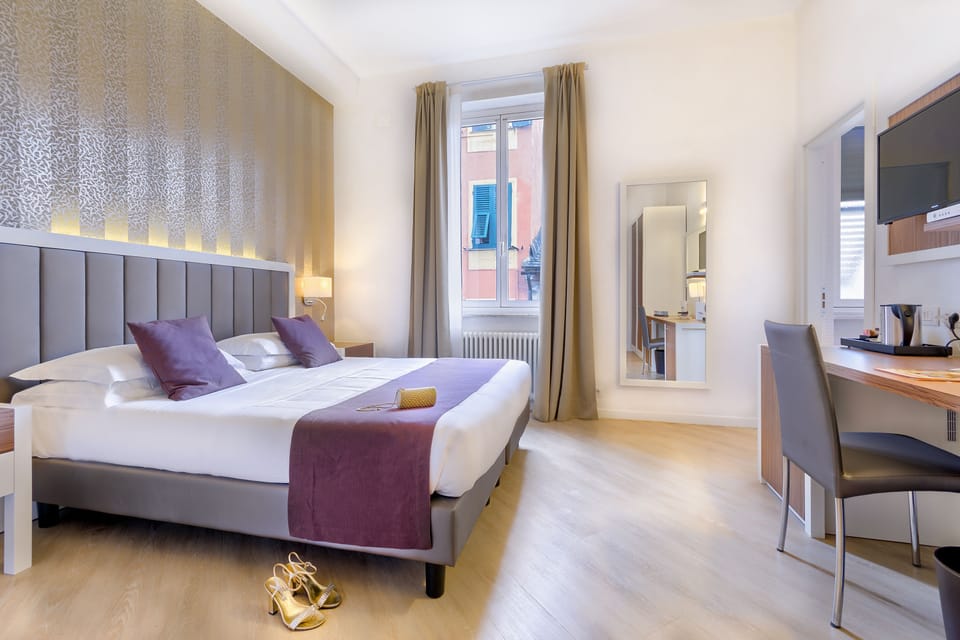 Down comforters, minibar, in-room safe, desk