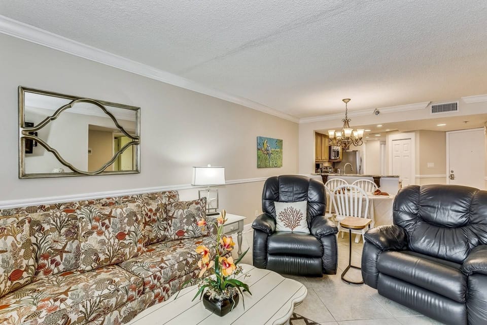 Kick back in a recliner and watch tv or catch up with friends and family