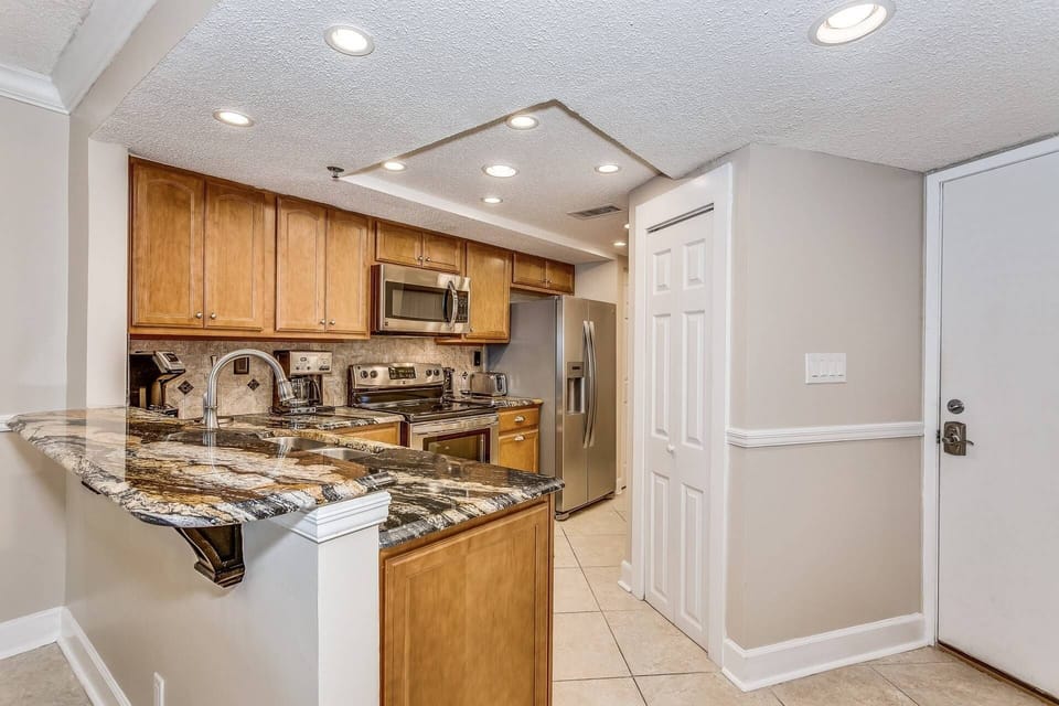 Modern appliances and everything you'll need to whip up a good meal!
