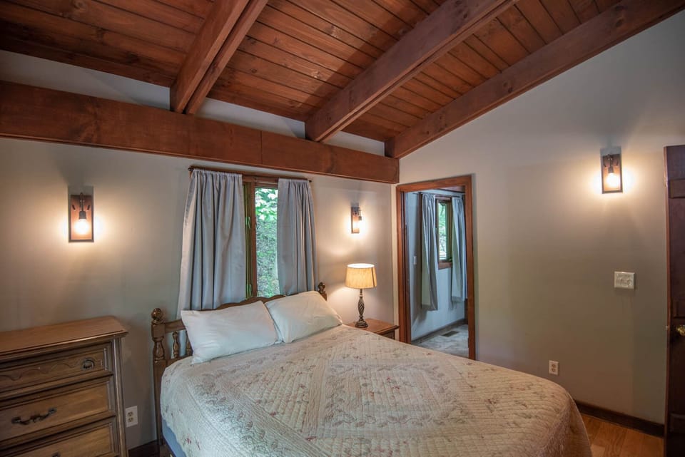 Those wood vaulted ceilings all part of the overall aesthetics...