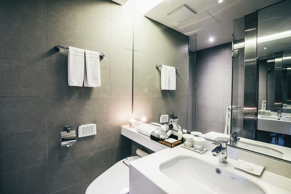 Standard Double Room | Bathroom | Shower, hair dryer, bathrobes, slippers