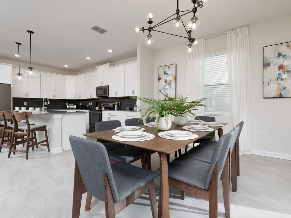 Open concept design seamlessly connecting the dining area 