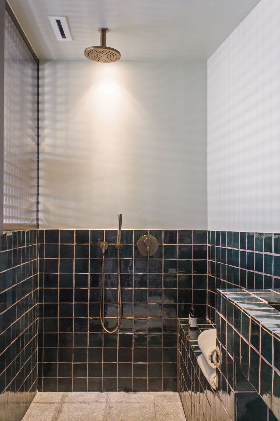 Shower, designer toiletries, hair dryer, bathrobes