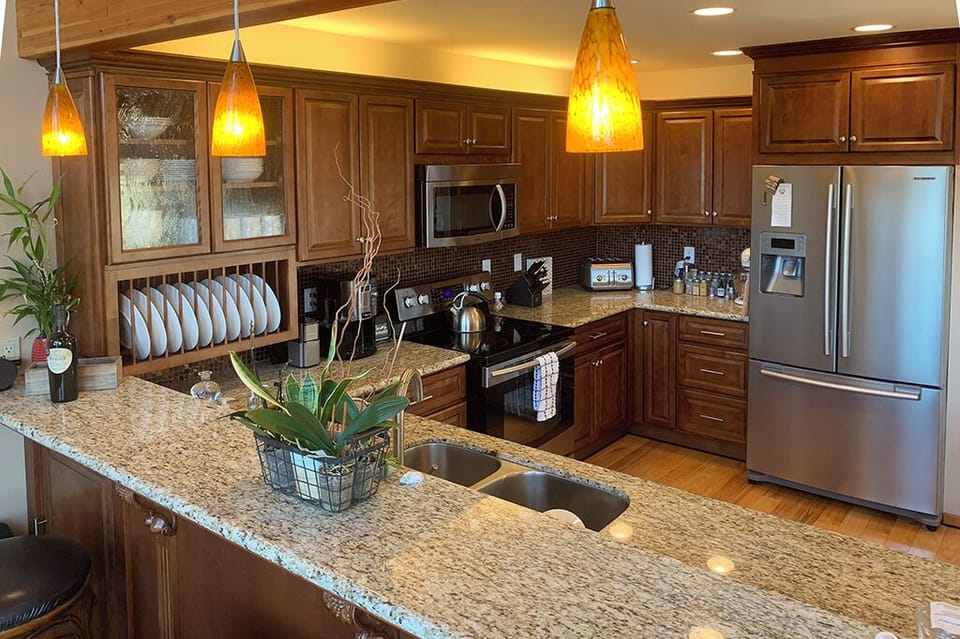 All the basics are here in this fully stocked kitchen- all you need is a cook!