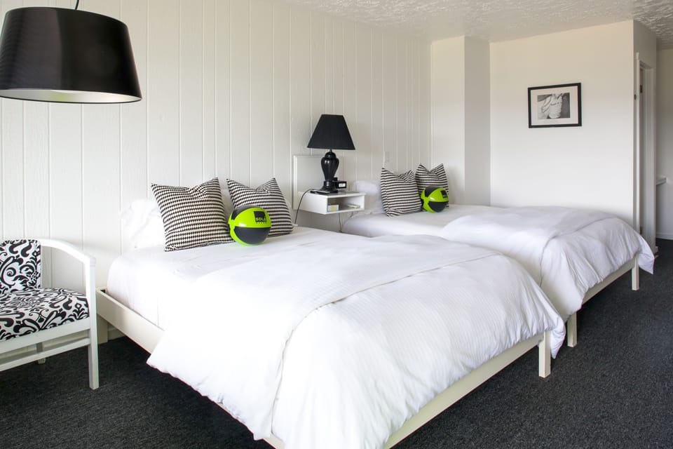 Double Room, 2 Double Beds | Iron/ironing board, free cribs/infant beds, free WiFi, bed sheets