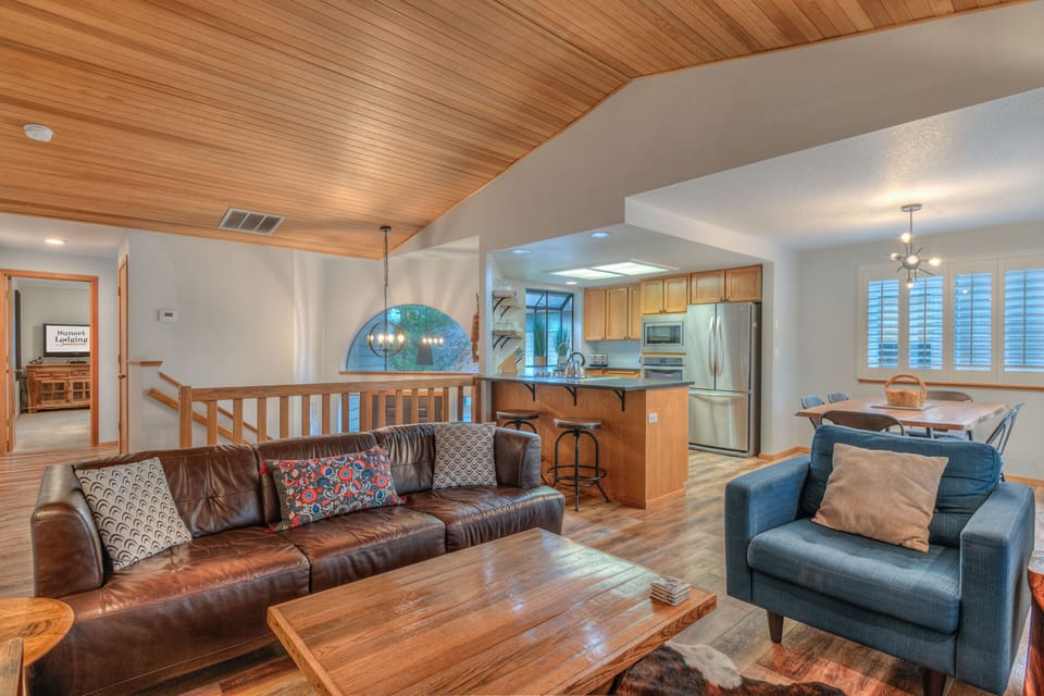 Complete View Upstairs Living, Dining and Kitchen Areas