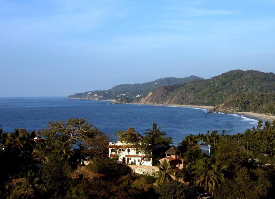 A wider view of Casa Sonadora and the Sayulita Beach