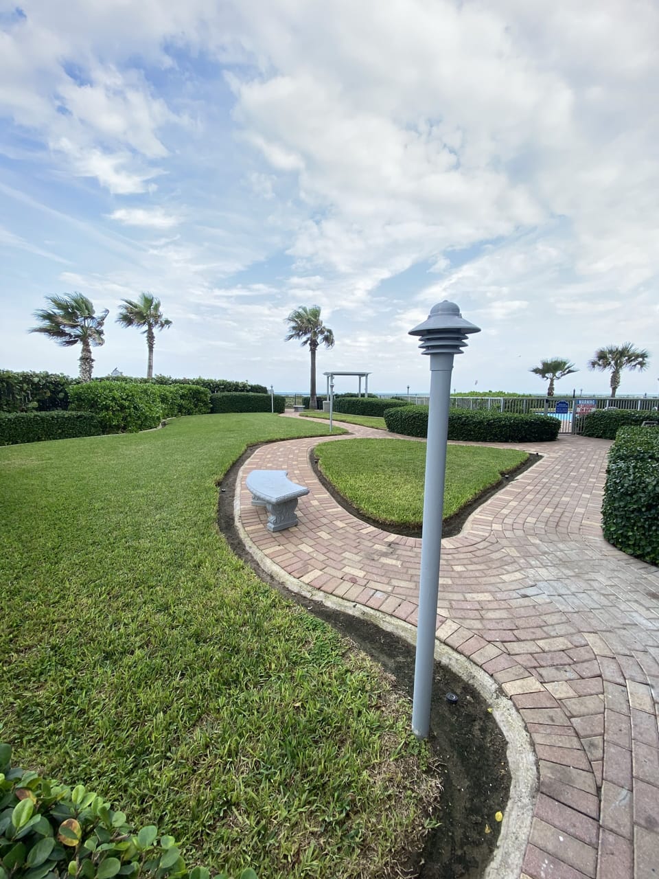 Walkway to the back entrance of the pool.