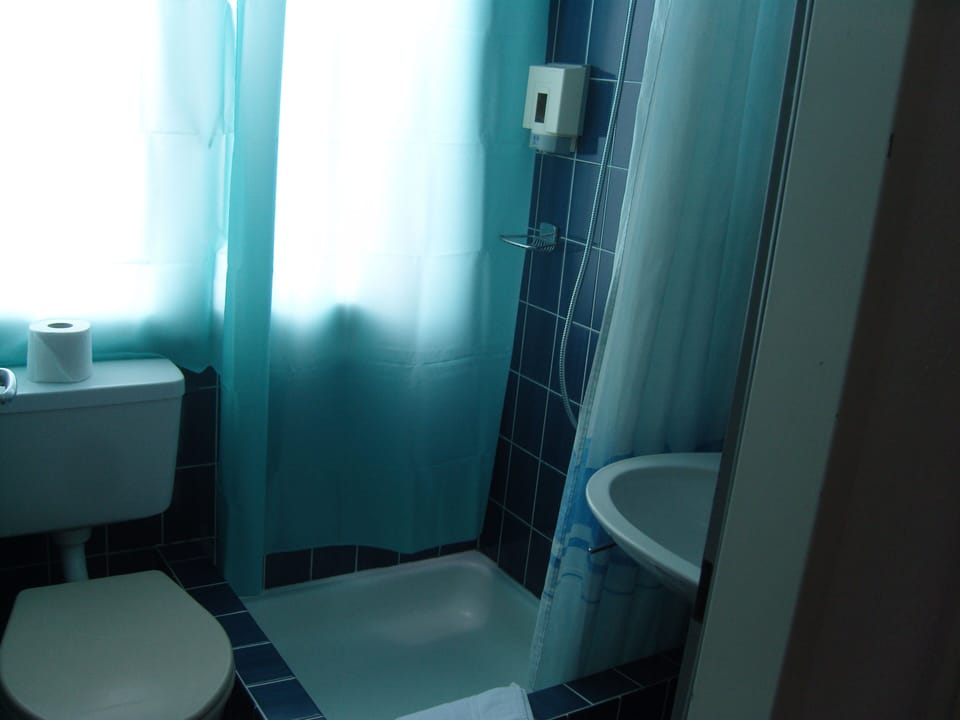 Hair dryer, shampoo, toilet paper