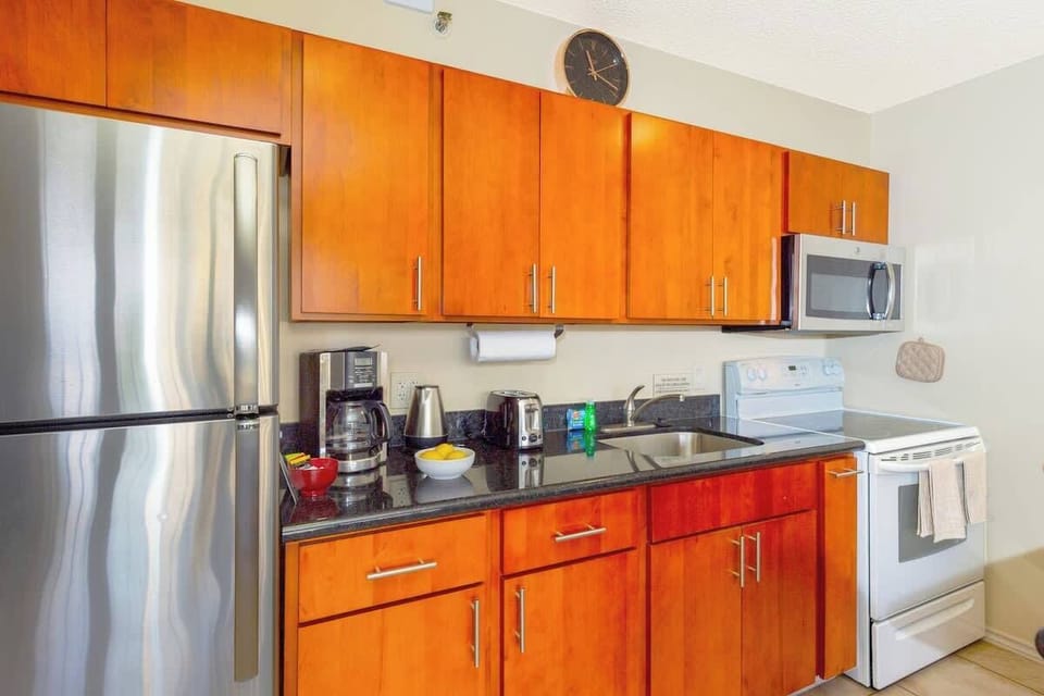 Fully equipped kitchen perfect for your culinary needs.