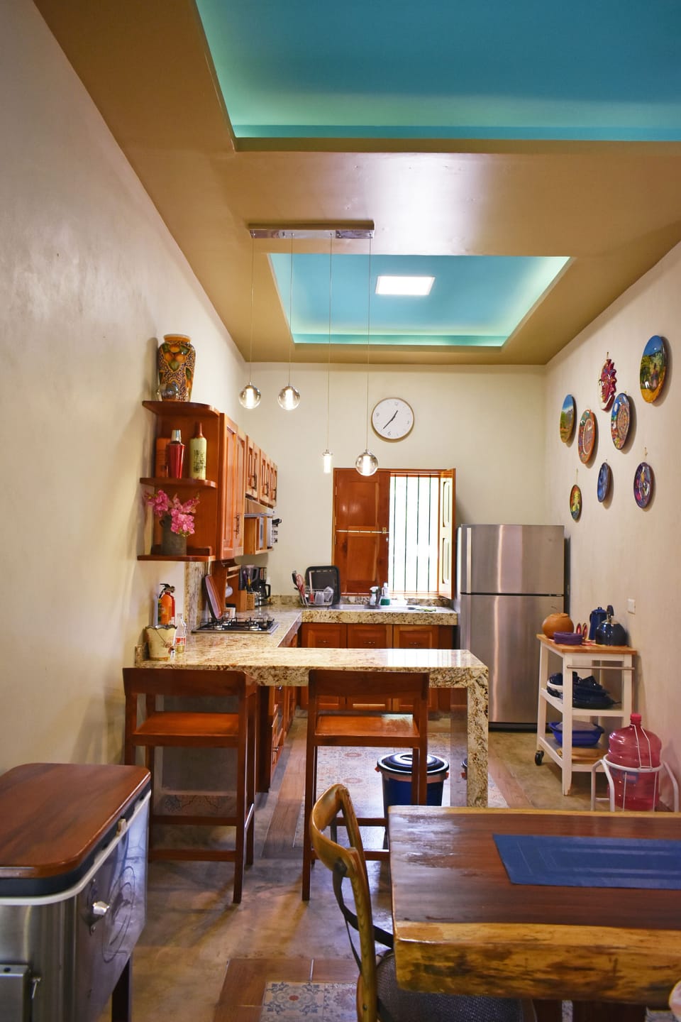 Mini-fridge, espresso maker, highchair
