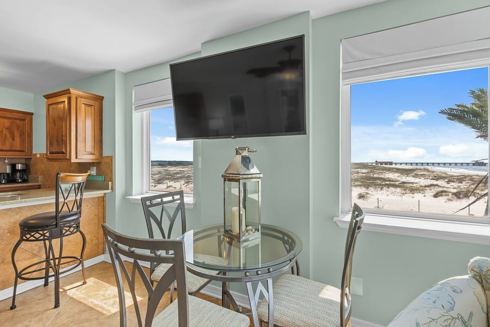 Living Area with wonderful views of the State Park and Beach.