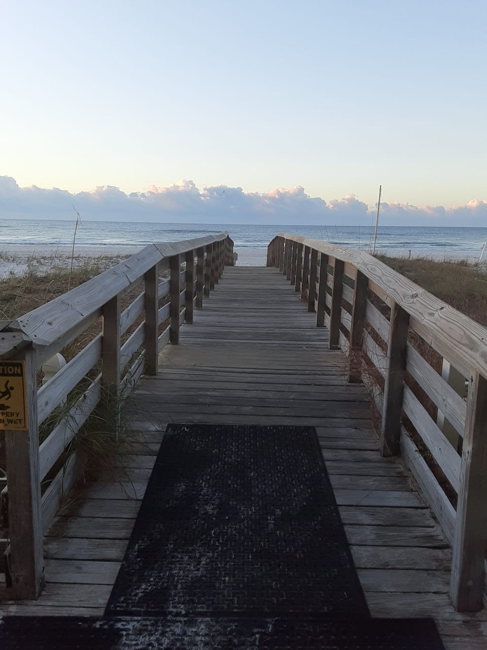 Boardwalk to the beach just steps from the elevators and/or stairwells.