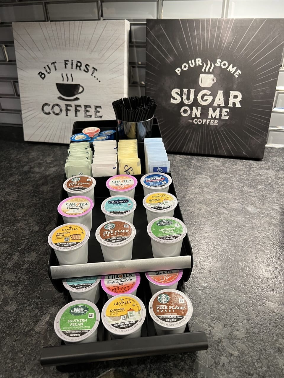 Enjoy a variety of K-Cup options from Starbucks, Peet’s, Gevalia, assorted teas, and more—something for every coffee (or tea) lover!