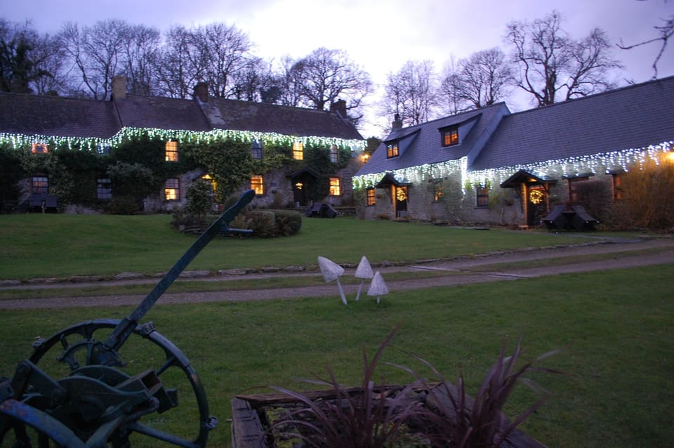 Xmas Lights outside the Farmhouse, Tansy and Heather Cottages.jpg