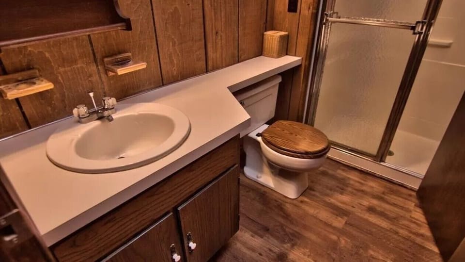 Downstairs bath with shower