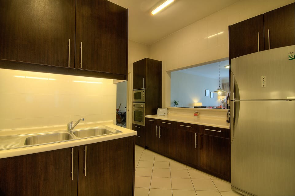 Microwave, toaster, rice cooker, dining tables