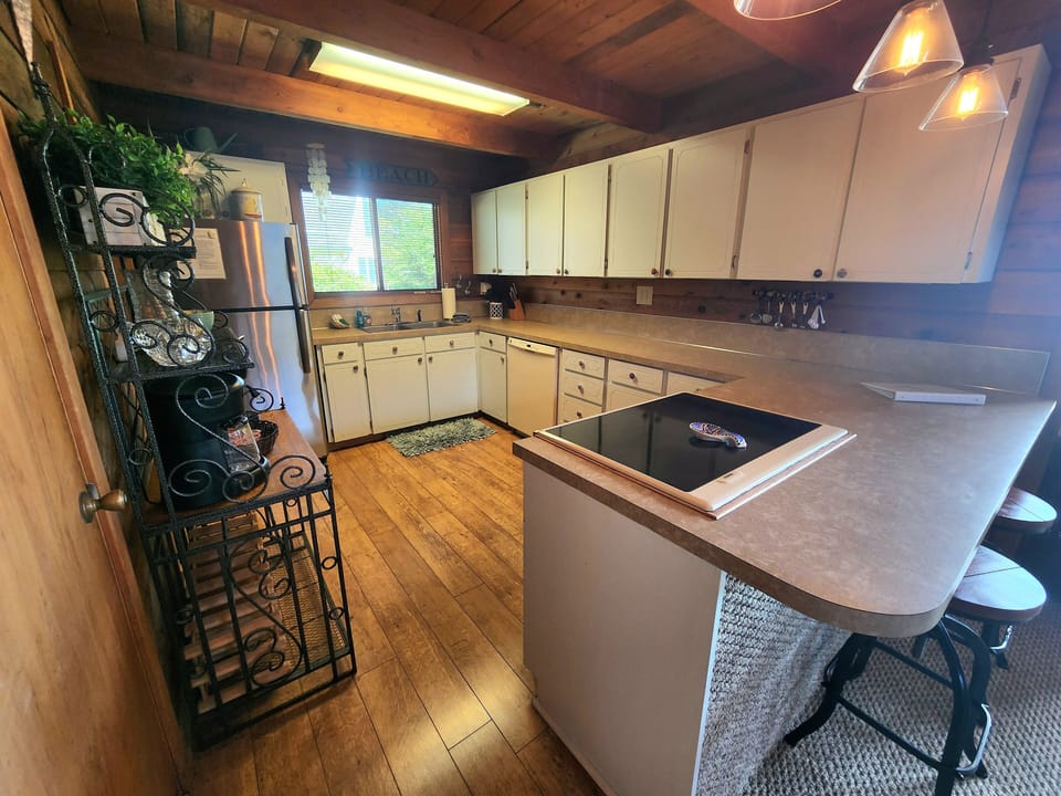 Open Kitchen, Fully Stocked and Equipped for your cooking needs.