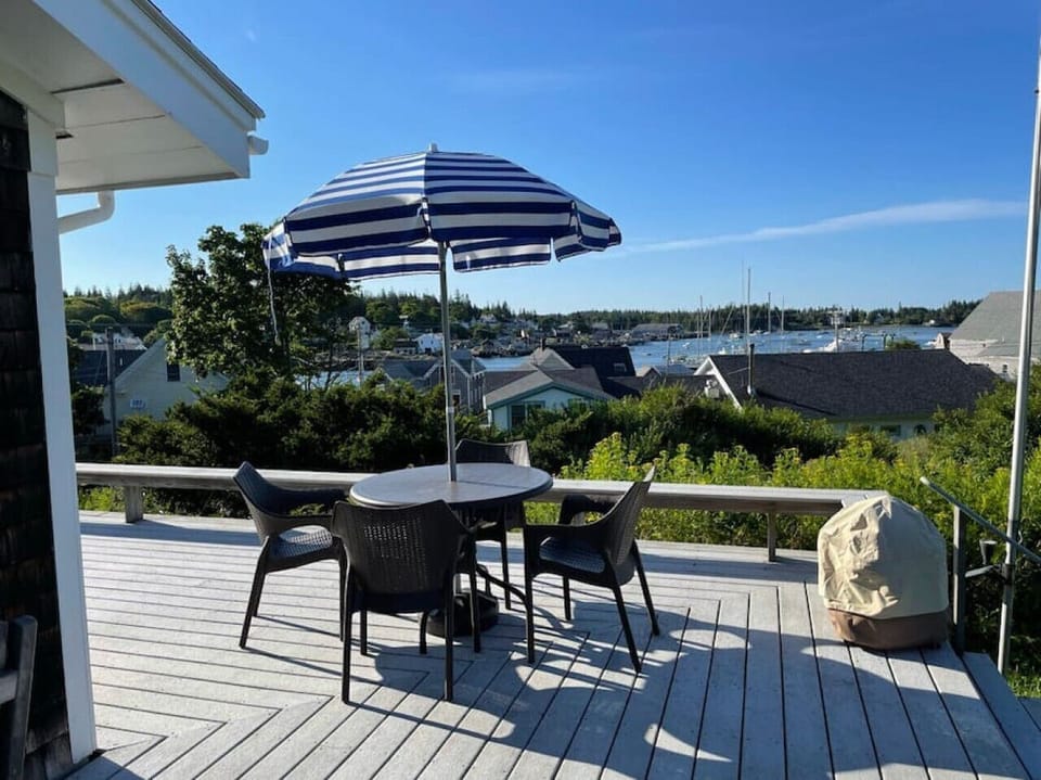 Wrap-around Deck has views of Carvers Harbor