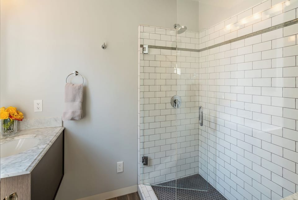 Downstairs bath with walk-in shower