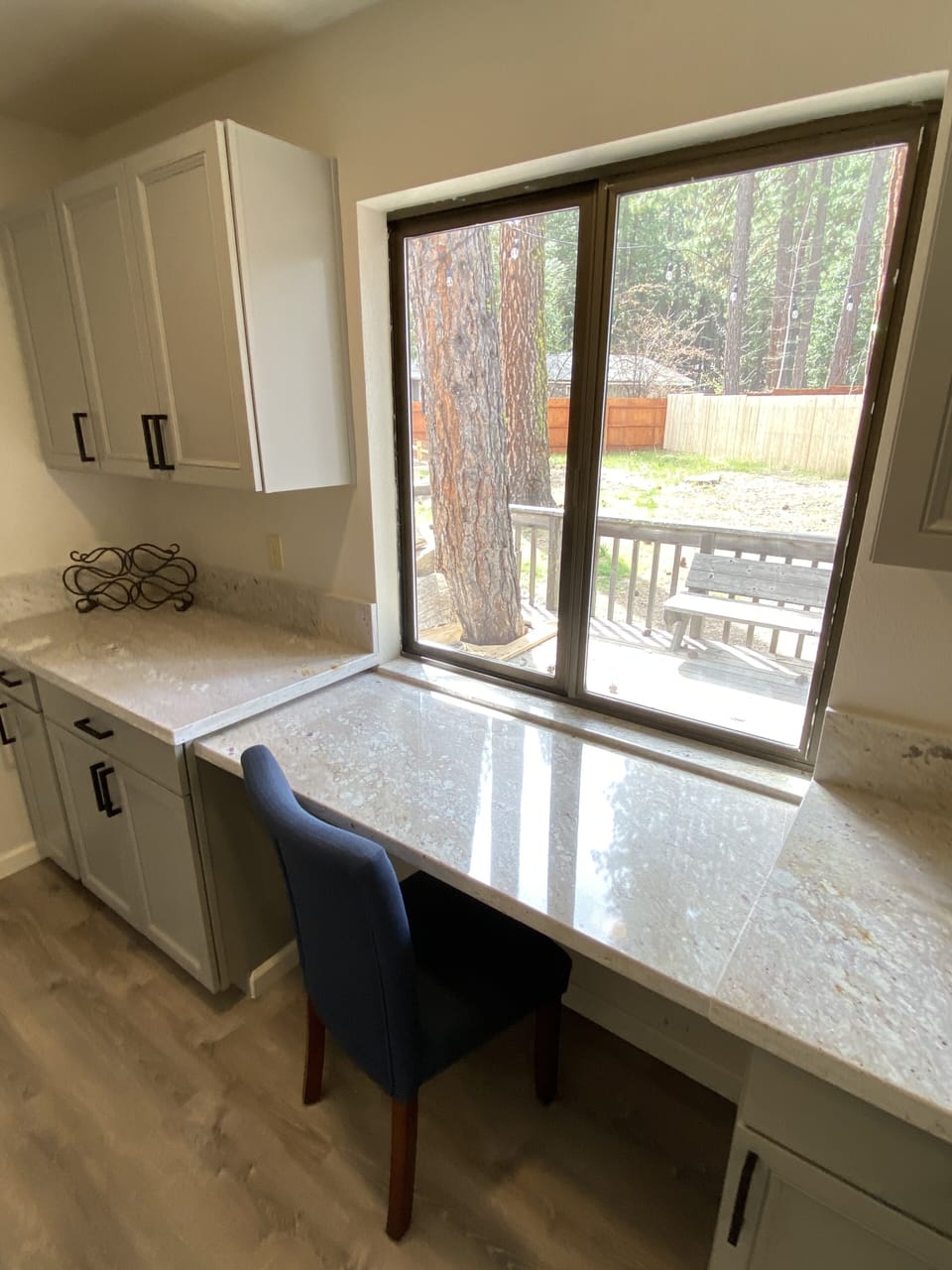 Small work area for those to have to get things done while away.