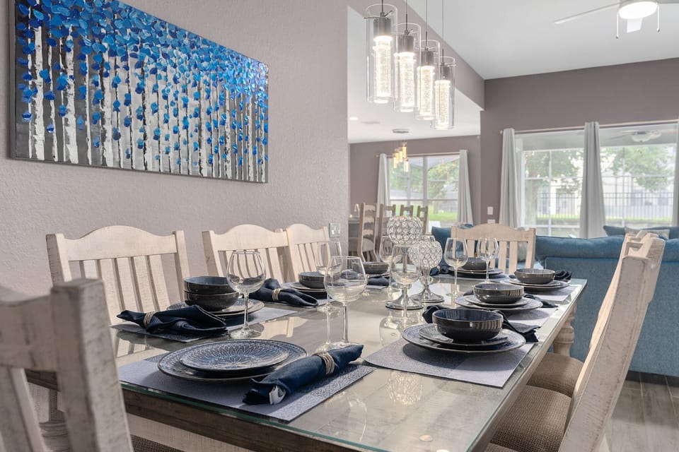 Dining table seats 8