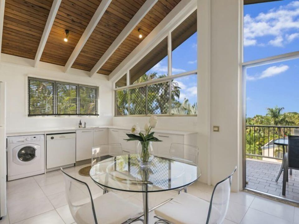Open plan kitchen, dining and living