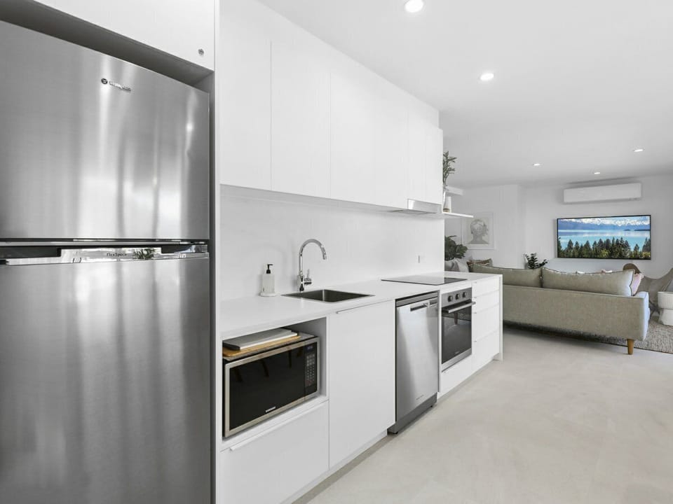 Open plan kitchen and living